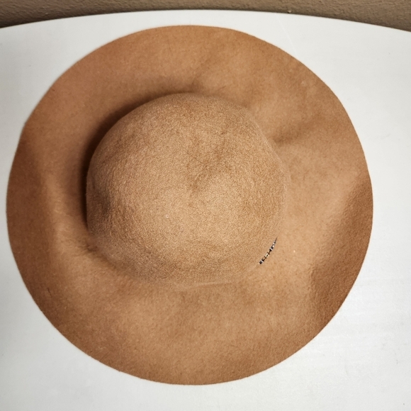 World Market Womens Tan 100% Wool Wide Brim Boho Hat - Picture 3 of 8